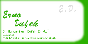 erno dufek business card